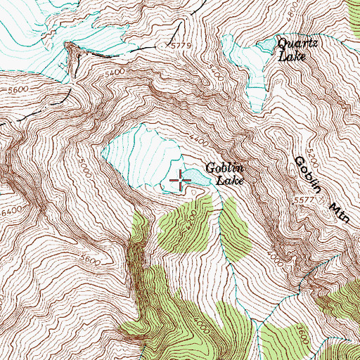 Topographic Map of Goblin Lake, WA
