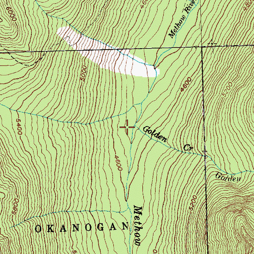 Topographic Map of Golden Creek, WA