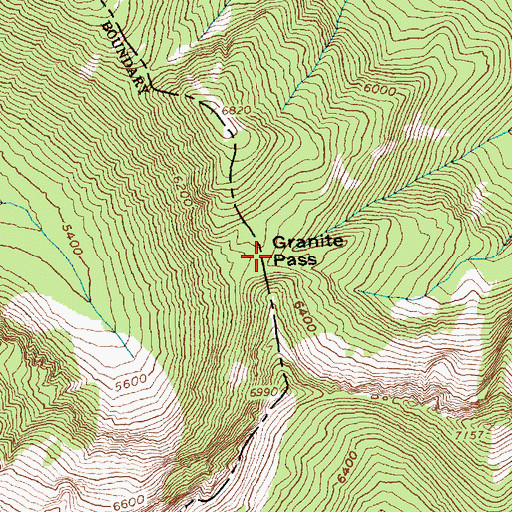 Topographic Map of Granite Pass, WA
