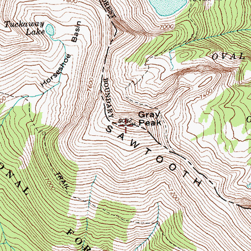 Topographic Map of Gray Peak, WA