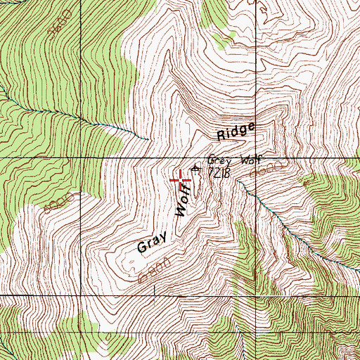 Topographic Map of Gray Wolf Ridge, WA
