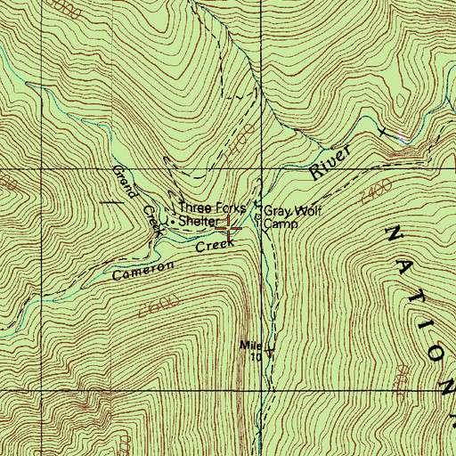 Topographic Map of Gray Wolf Camp, WA