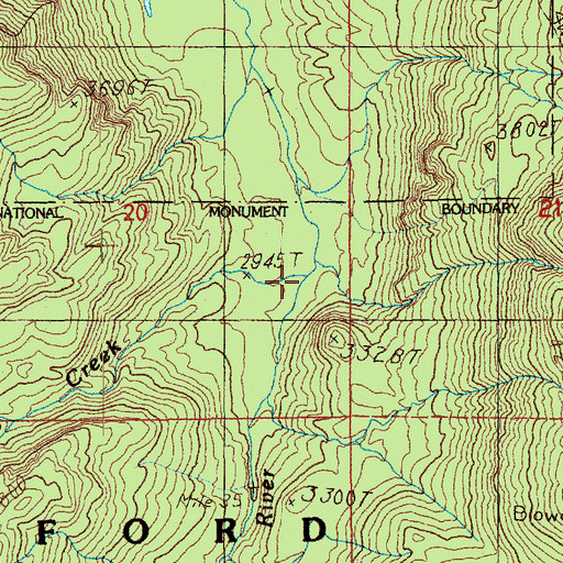 Topographic Map of Grizzly Creek, WA