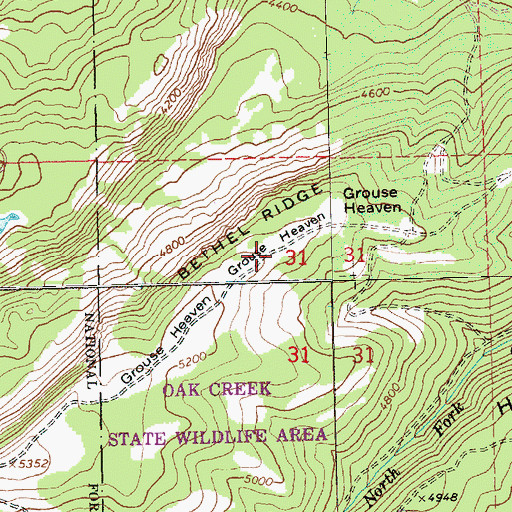 Topographic Map of Grouse Heaven, WA