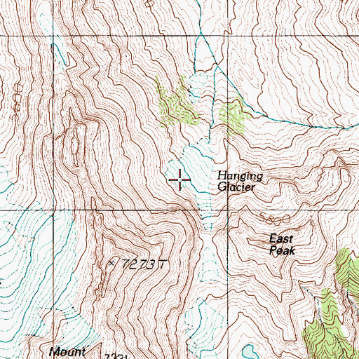 Topographic Map of Hanging Glacier, WA