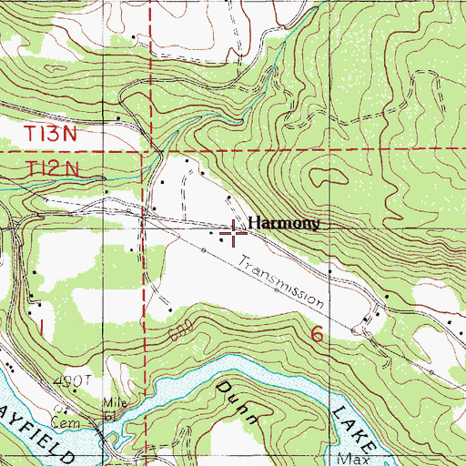 Topographic Map of Harmony, WA