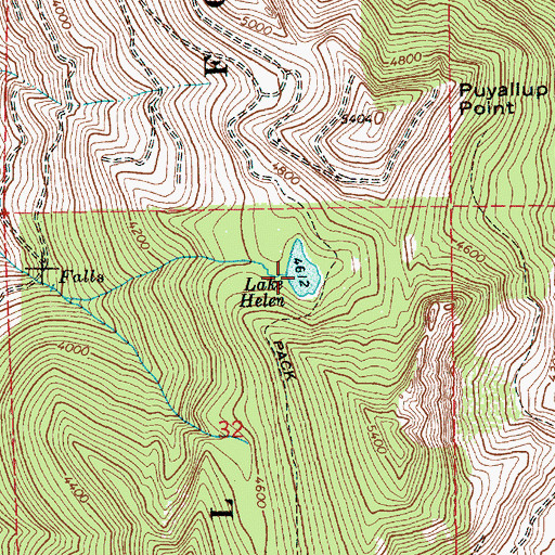 Topographic Map of Lake Helen, WA