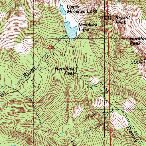 Topographic Map of Hemlock Pass, WA