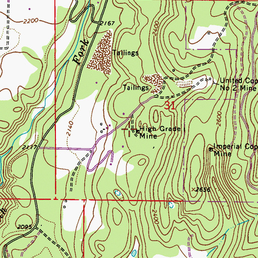 Topographic Map of High Grade Mine, WA