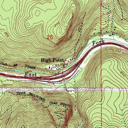 Topographic Map of High Point, WA