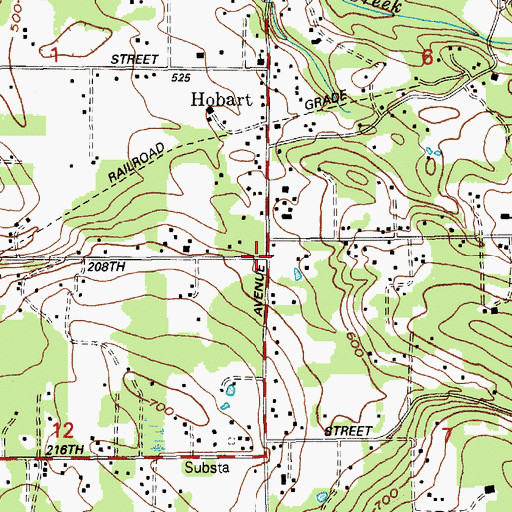Topographic Map of Hobart School, WA