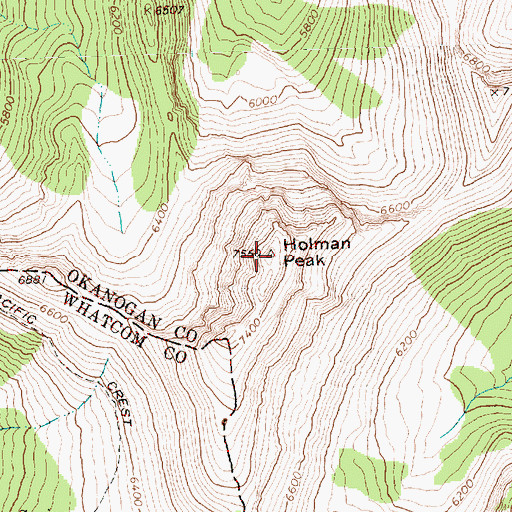 Topographic Map of Holman Peak, WA