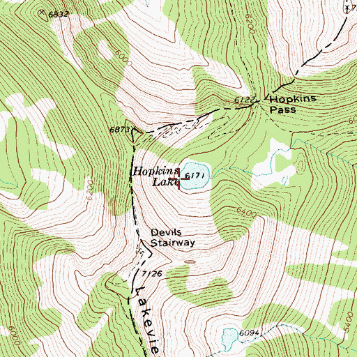 Topographic Map of Hopkins Lake, WA