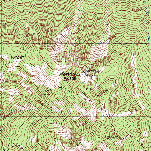 Topographic Map of Horton Butte, WA