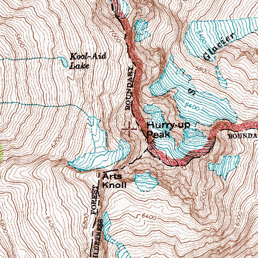 Topographic Map of Hurry-up Peak, WA
