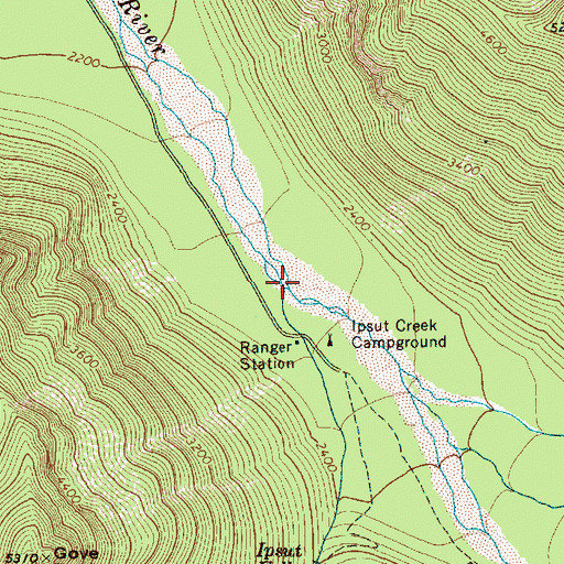 Topographic Map of Ipsut Creek, WA