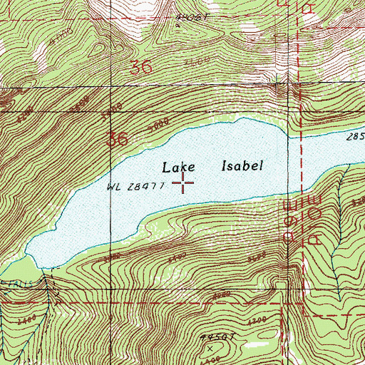 Topographic Map of Lake Isabel, WA