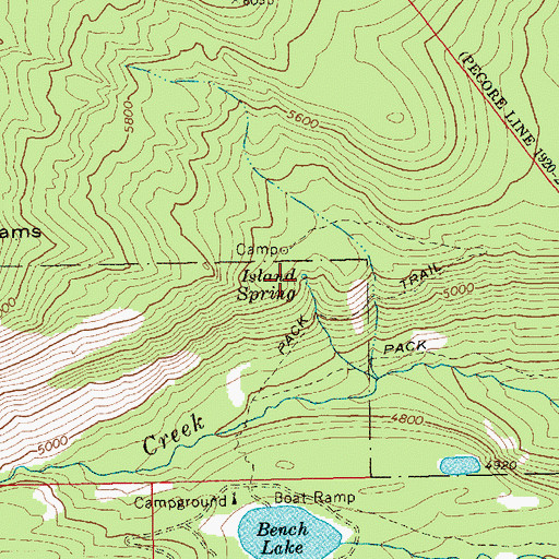 Topographic Map of Island Spring, WA