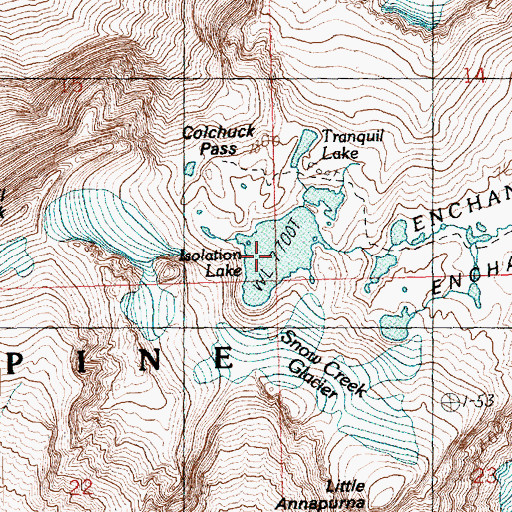 Topographic Map of Isolation Lake, WA