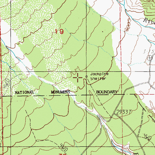 Topographic Map of Jackpine Shelter (historical), WA