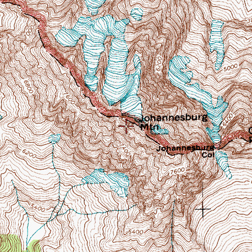 Topographic Map of Johannesburg Mountain, WA