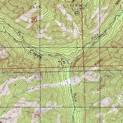Topographic Map of Jolly Creek, WA