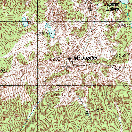 Topographic Map of Mount Jupiter, WA