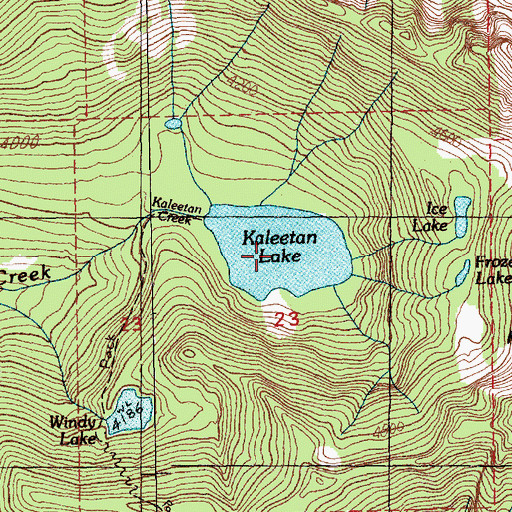 Topographic Map of Kaleetan Lake, WA