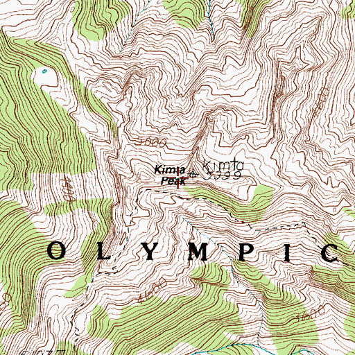 Topographic Map of Kimta Peak, WA