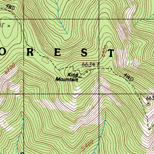 Topographic Map of King Mountain, WA