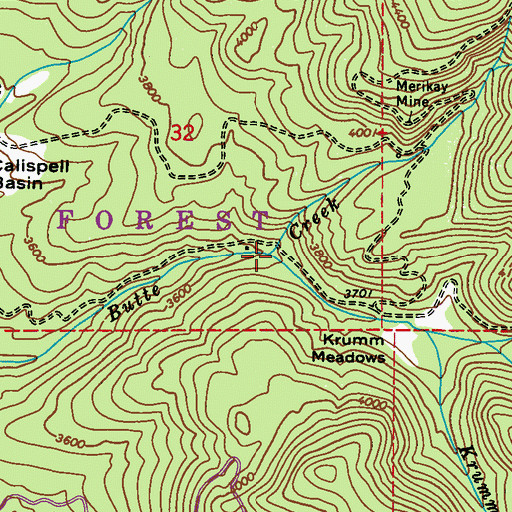 Topographic Map of Krumm Creek, WA