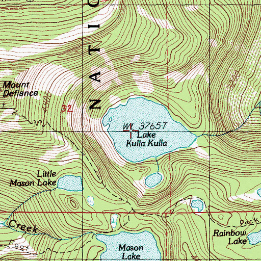 Topographic Map of Lake Kulla Kulla, WA