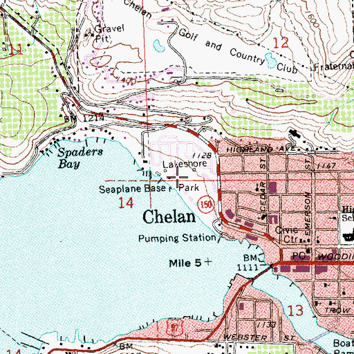 Topographic Map of Lakeshore Park, WA