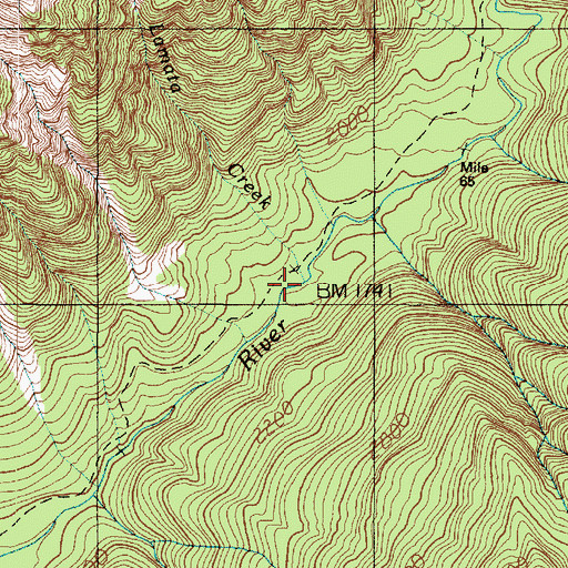 Topographic Map of Lamata Creek, WA