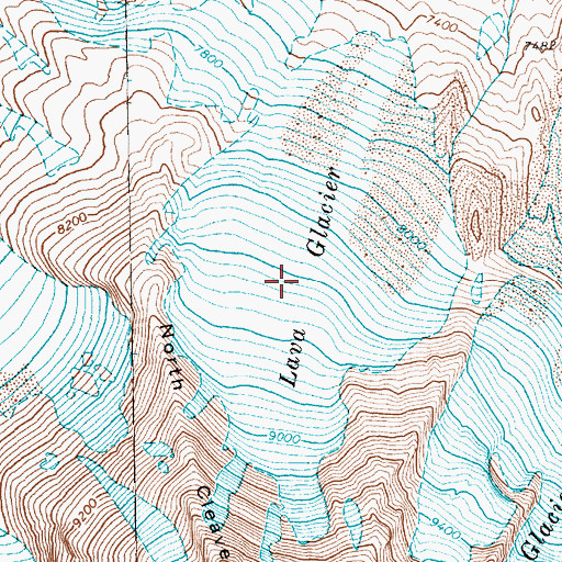 Topographic Map of Lava Glacier, WA