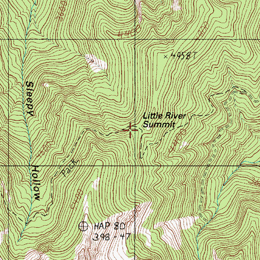 Topographic Map of Little River Summit, WA