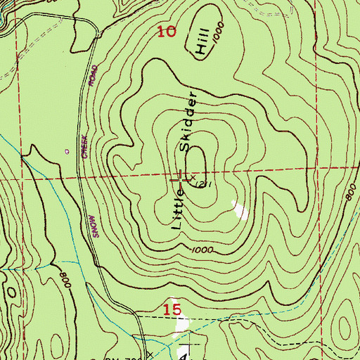 Topographic Map of Little Skidder Hill, WA