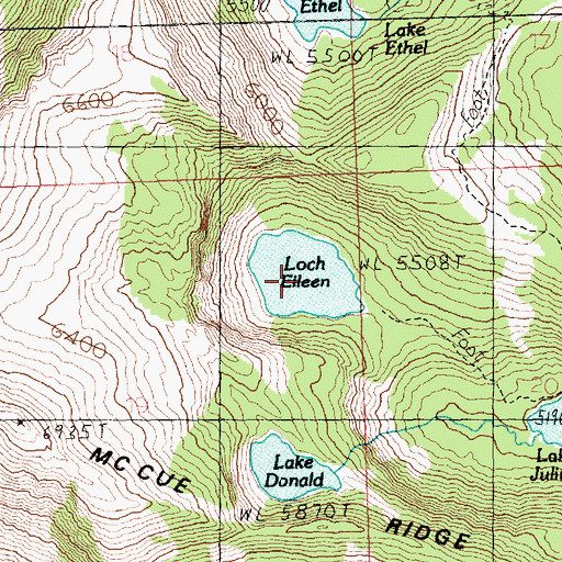 Topographic Map of Loch Eileen, WA