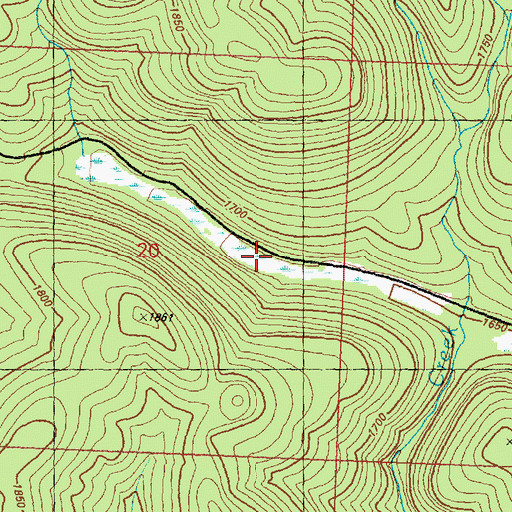 Topographic Map of Long Swamp Trail, WA