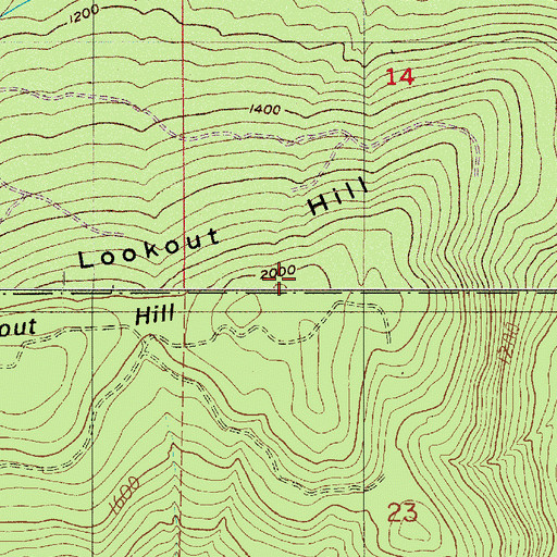 Topographic Map of Lookout Hill, WA