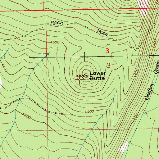 Topographic Map of Lower Butte, WA