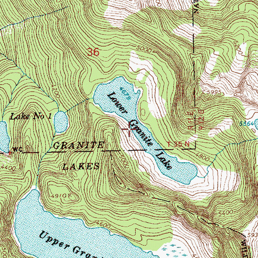 Topographic Map of Lower Granite Lake, WA