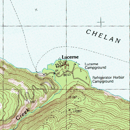 Topographic Map of Lucerne, WA