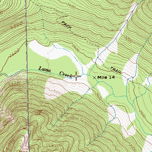 Topographic Map of Luna Creek, WA