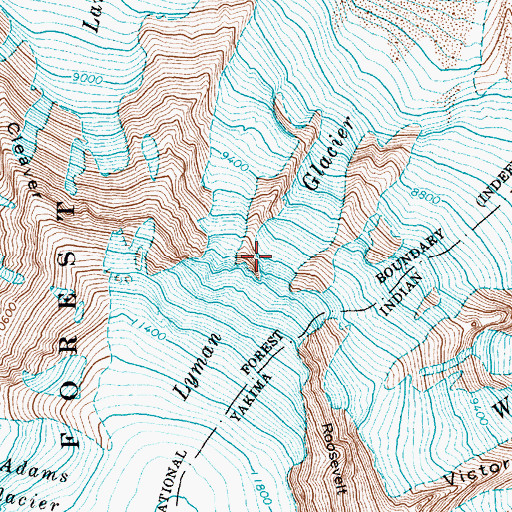 Topographic Map of Lyman Glacier, WA