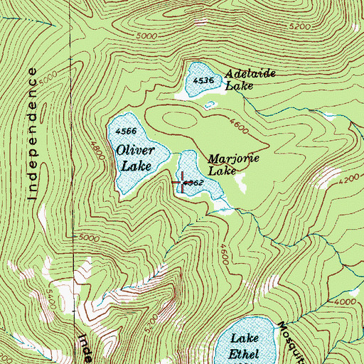 Topographic Map of Marjorie Lake, WA