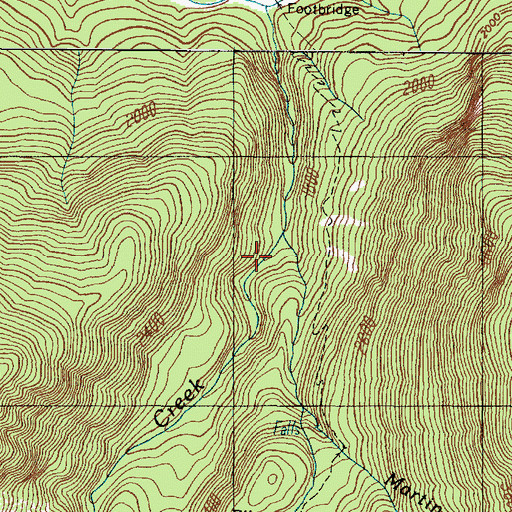 Topographic Map of Martin Creek, WA
