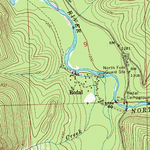 Topographic Map of Martin Creek, WA