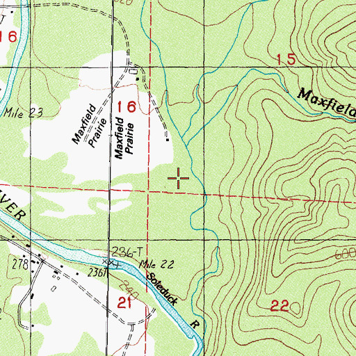 Topographic Map of Maxfield Creek, WA