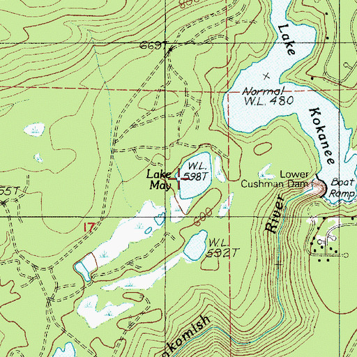 Topographic Map of Lake May, WA